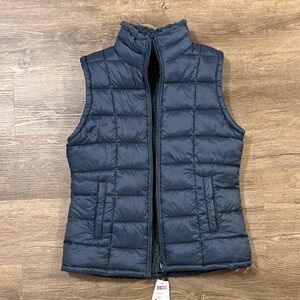 NWT 32 Degrees Navy Puffer Reversible Fleece Vest